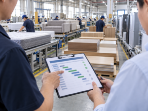 Production follow up inside a furniture and appliance factory